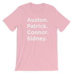 Blue Line Names T-Shirt - Pink